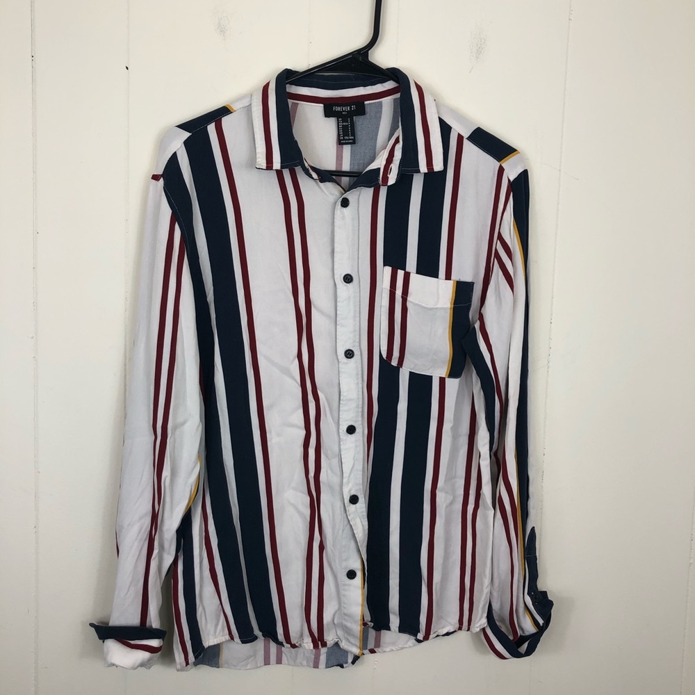 Forever 21 Striped Long Sleeve Button Down Sz S